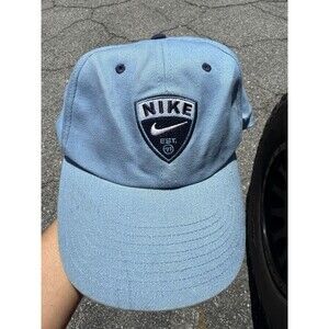 NIKE Est 71 Gray Zip Back Adjustable Hat Baseball Paint Spot